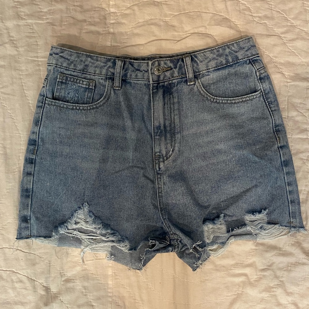 High waisted jean shorts